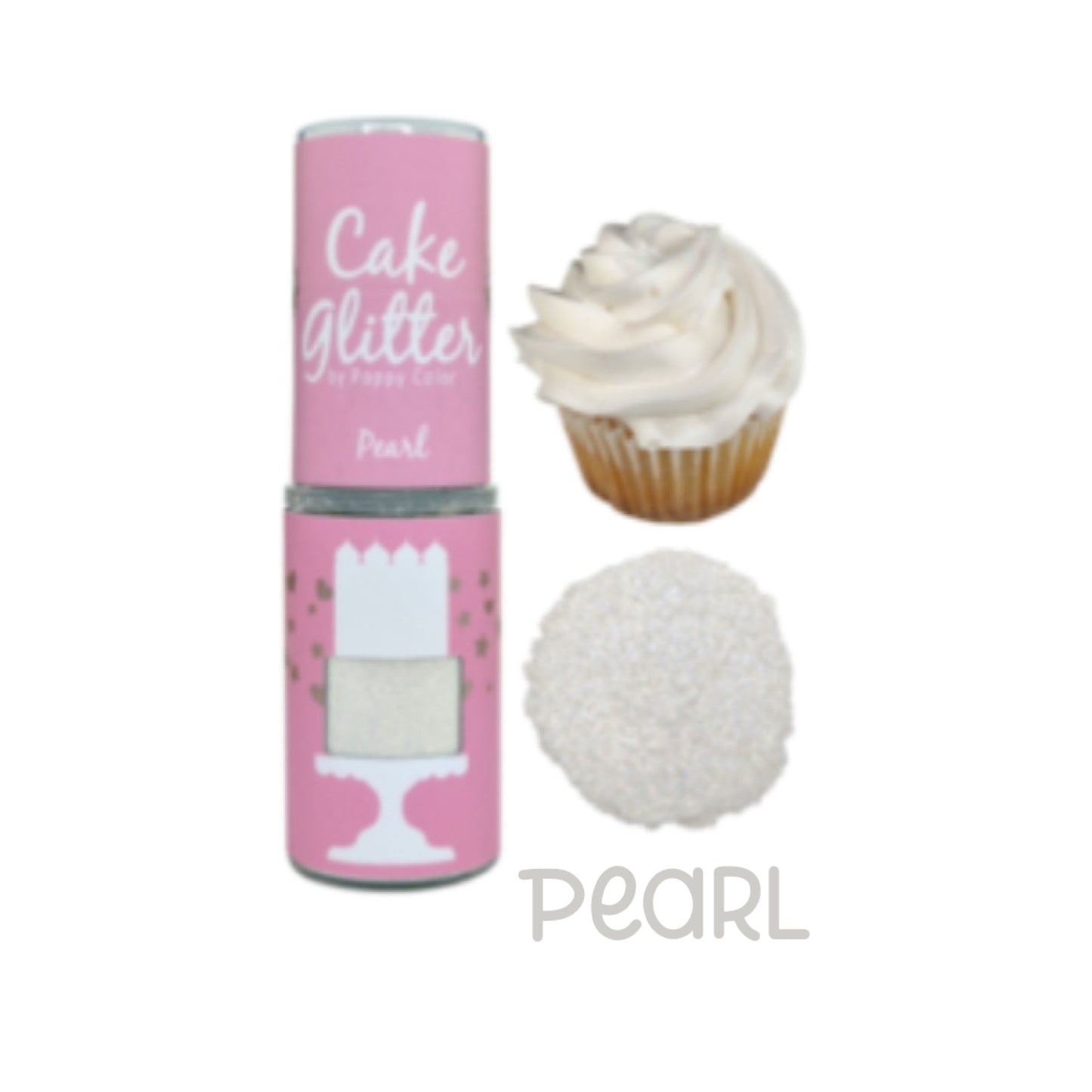 Poppy Color Pearl Cake Glitter