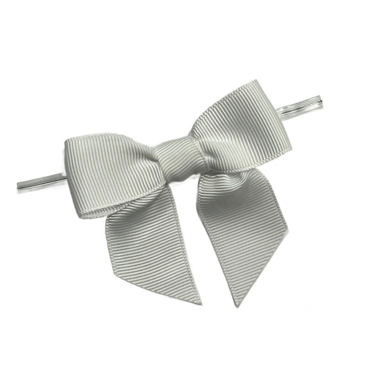 White Pre-Tied Bow w/Wire