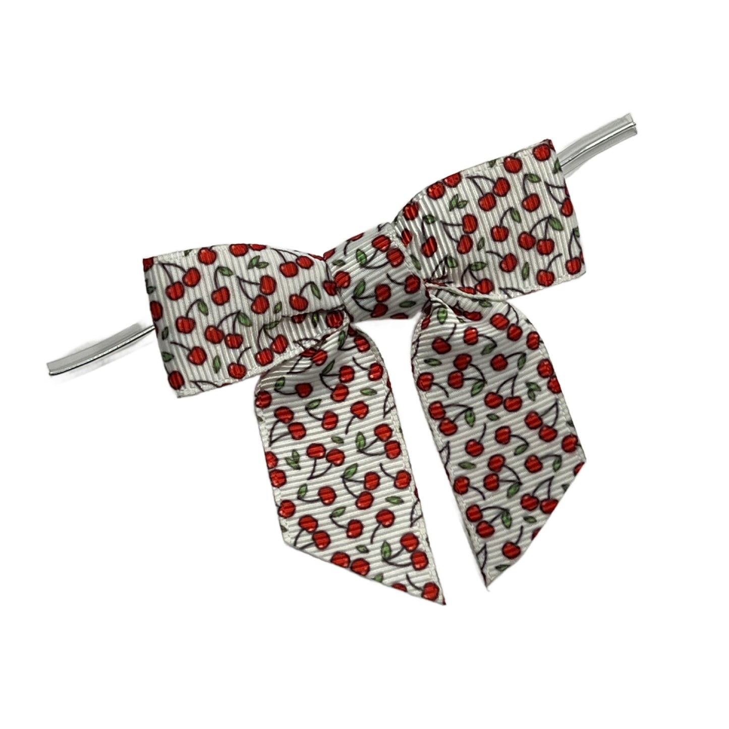 Cherry Grosgrain Pre-Tied Bow w/Wire
