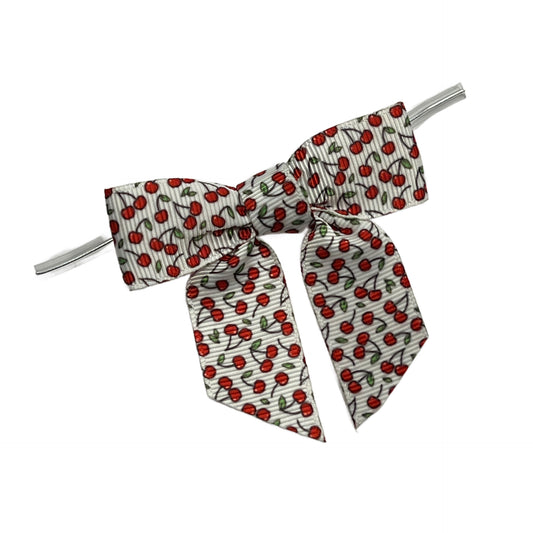 Cherry Grosgrain Pre-Tied Bow w/Wire