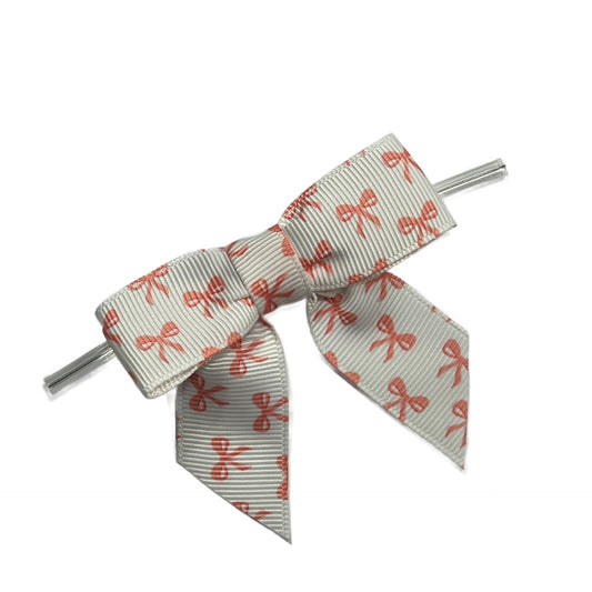 Pink Mini Bow Grosgrain Pre-Tied Bow w/Wire