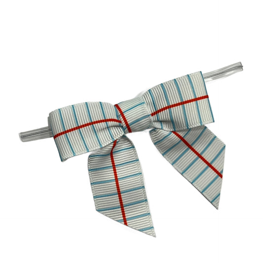 White Paper Grosgrain Pre-Tied Bow w/Wire