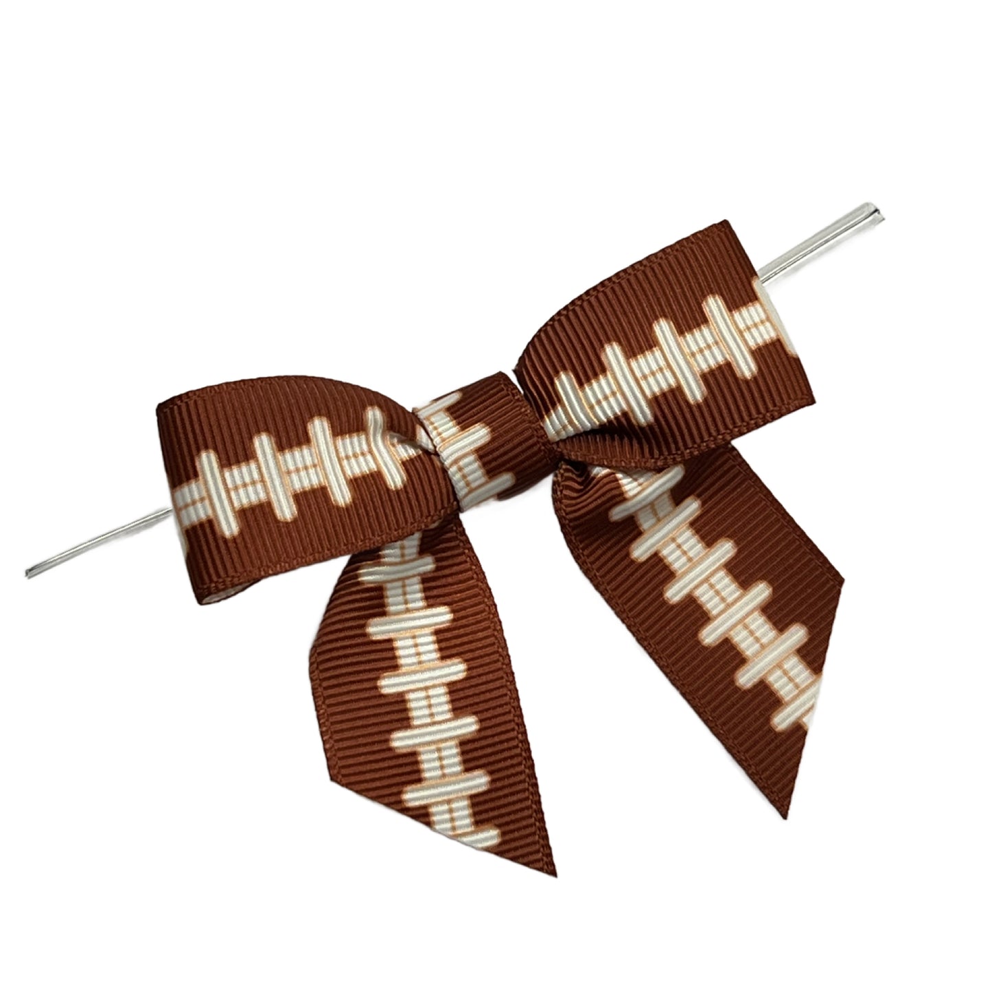 Football Grosgrain Pre-Tied Bow w/Wire