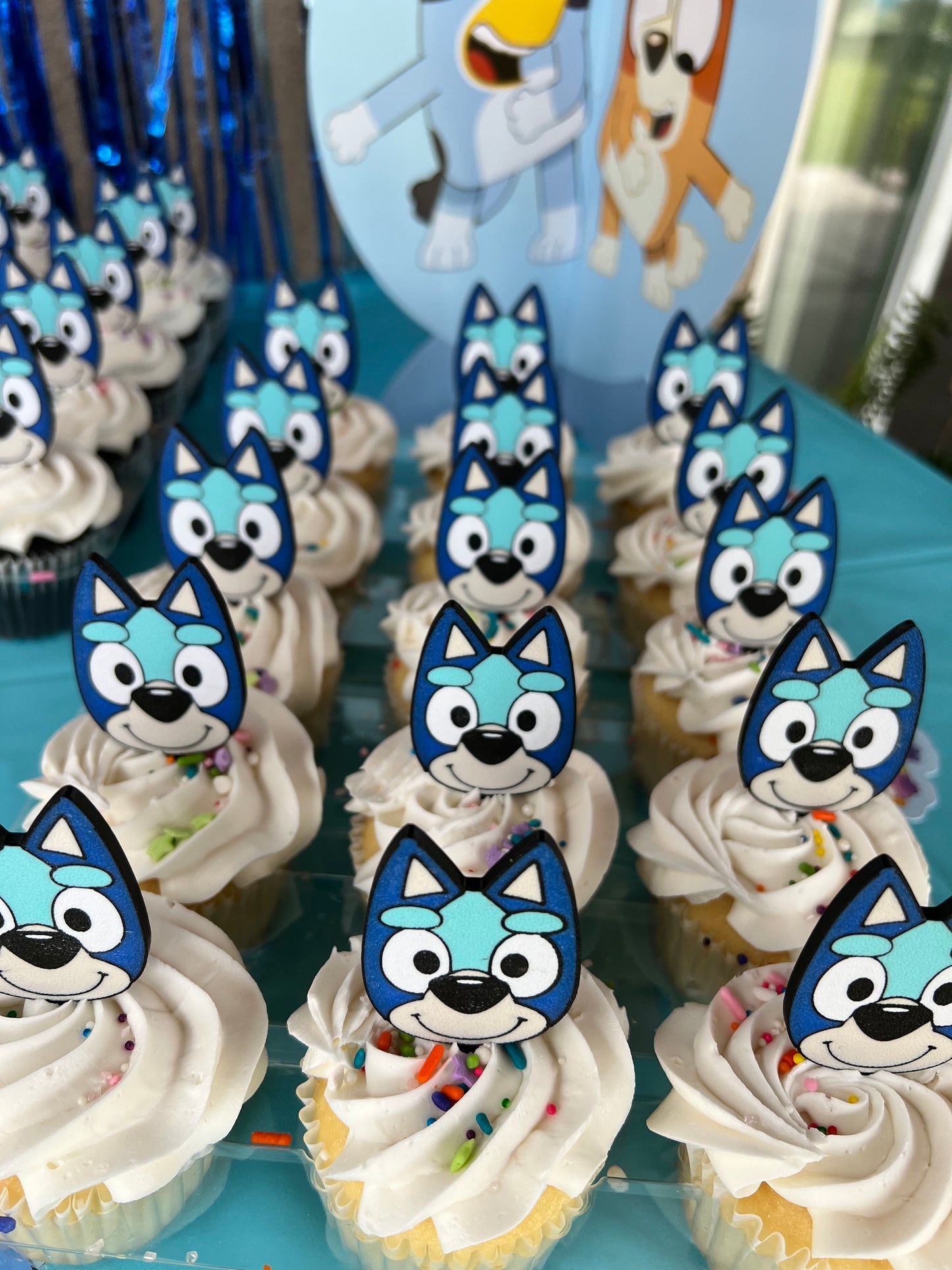 Blue Dog Cupcake Toppers