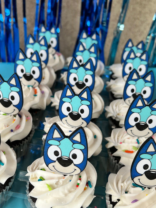 Blue Dog Cupcake Toppers