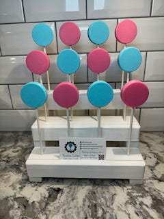 3-Tier Cake Pop Display Stand with Business Card Slot (12 Holes) | Digital Download STL File