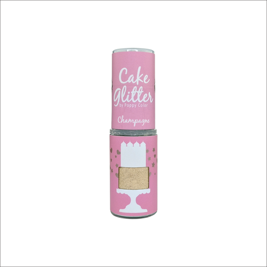 Poppy Color Champagne Cake Glitter