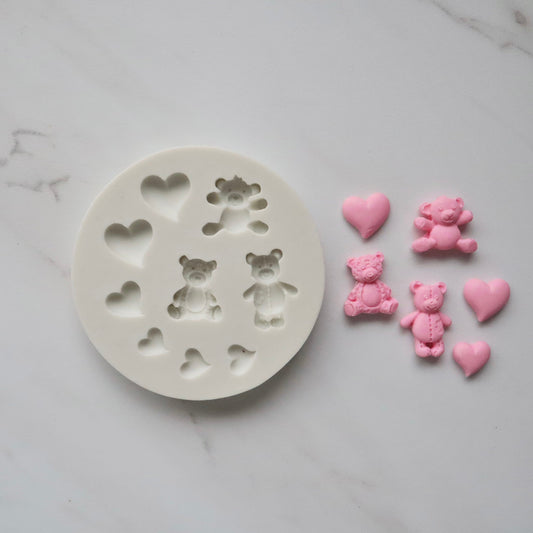 HEART AND TEDDY BEAR MOLD