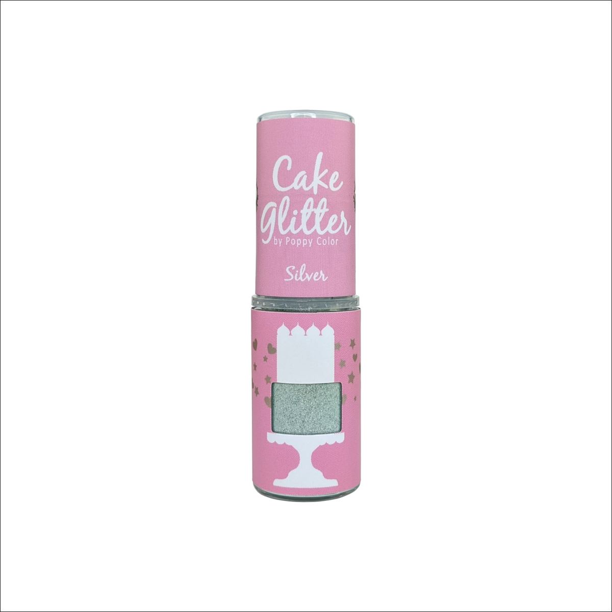 Poppy Color Silver Cake Glitter