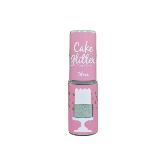 Poppy Color Silver Cake Glitter