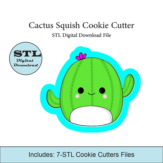 Cactus Squish Cookie Cutter | STL File