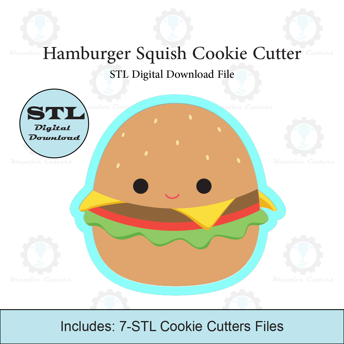 Hamburger Squish Cookie Cutter | STL File