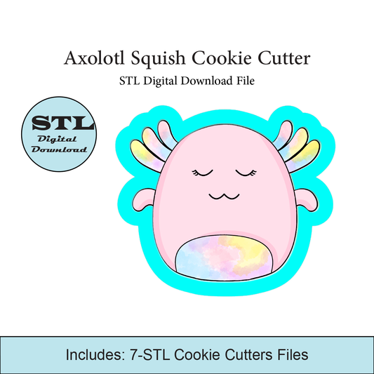 Axolotl Squish Cookie Cutter | STL File