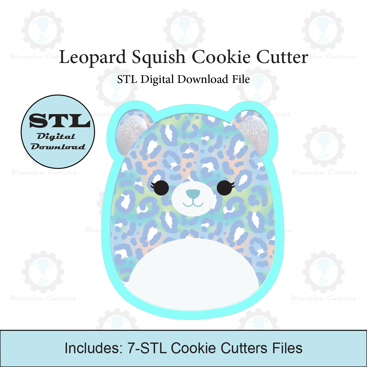 Blue Leopard Squish Cookie Cutter | STL File