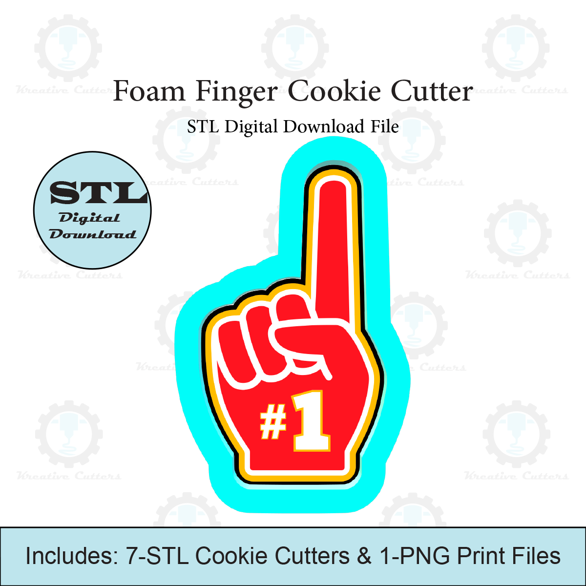 Foam Finger Cookie Cutter | STL File