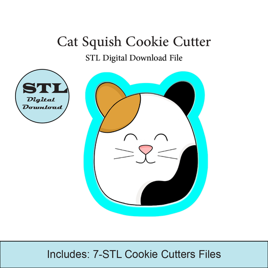 Cat Squish Cookie Cutter | STL File