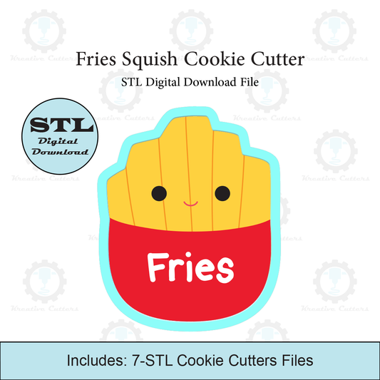 Fries Squish Cookie Cutter | STL File