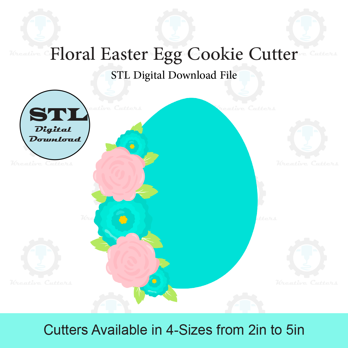 Floral Easter Egg Cookie Cutter | STL File