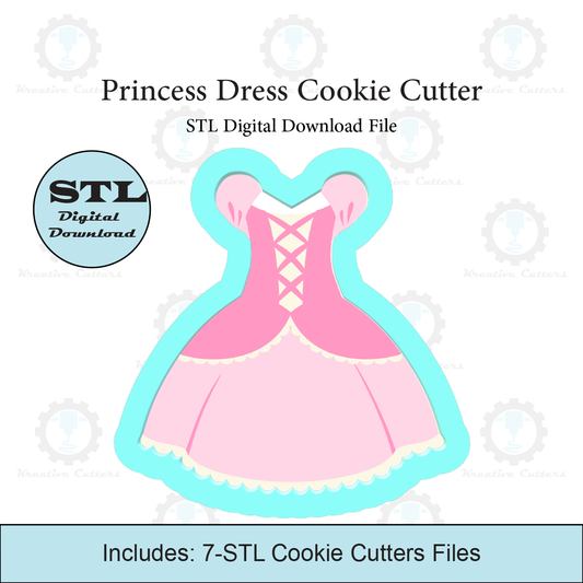 Princess Dress Cookie Cutter | STL File