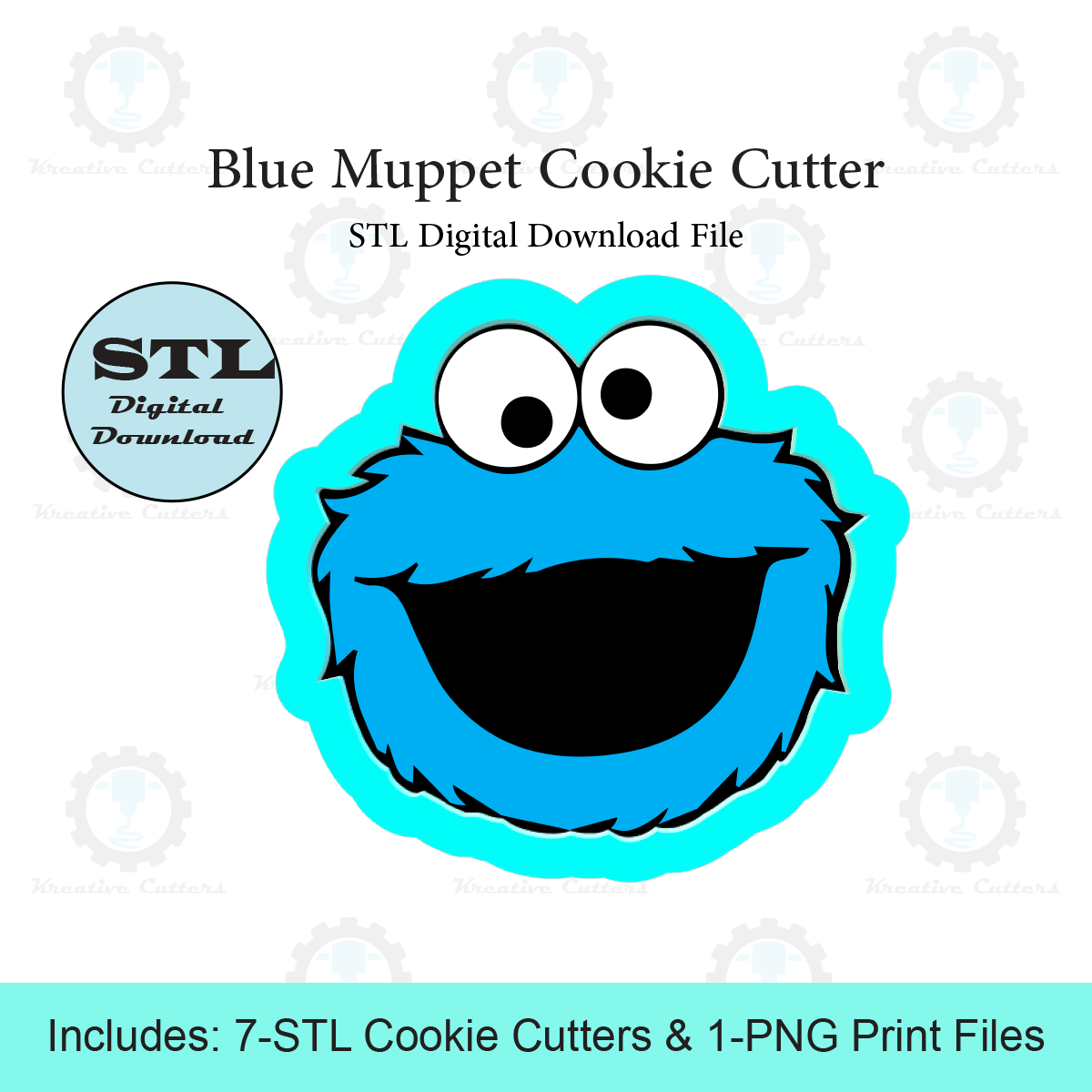 Blue Muppet Character Cookie Cutter | STL File