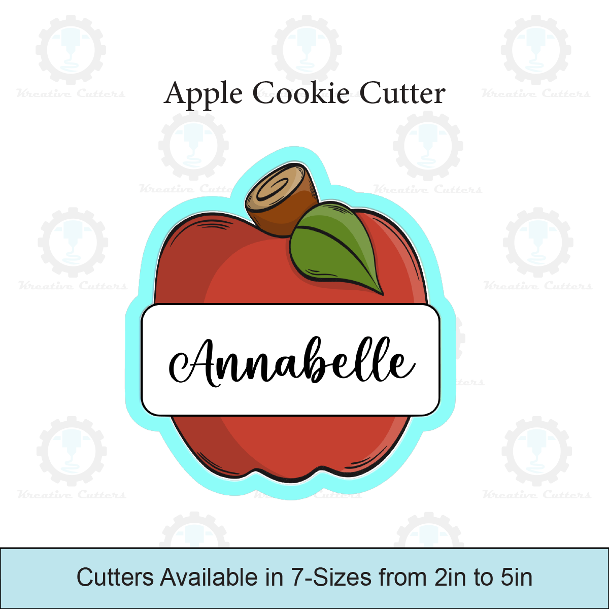 Apple with Text Box Cookie Cutters