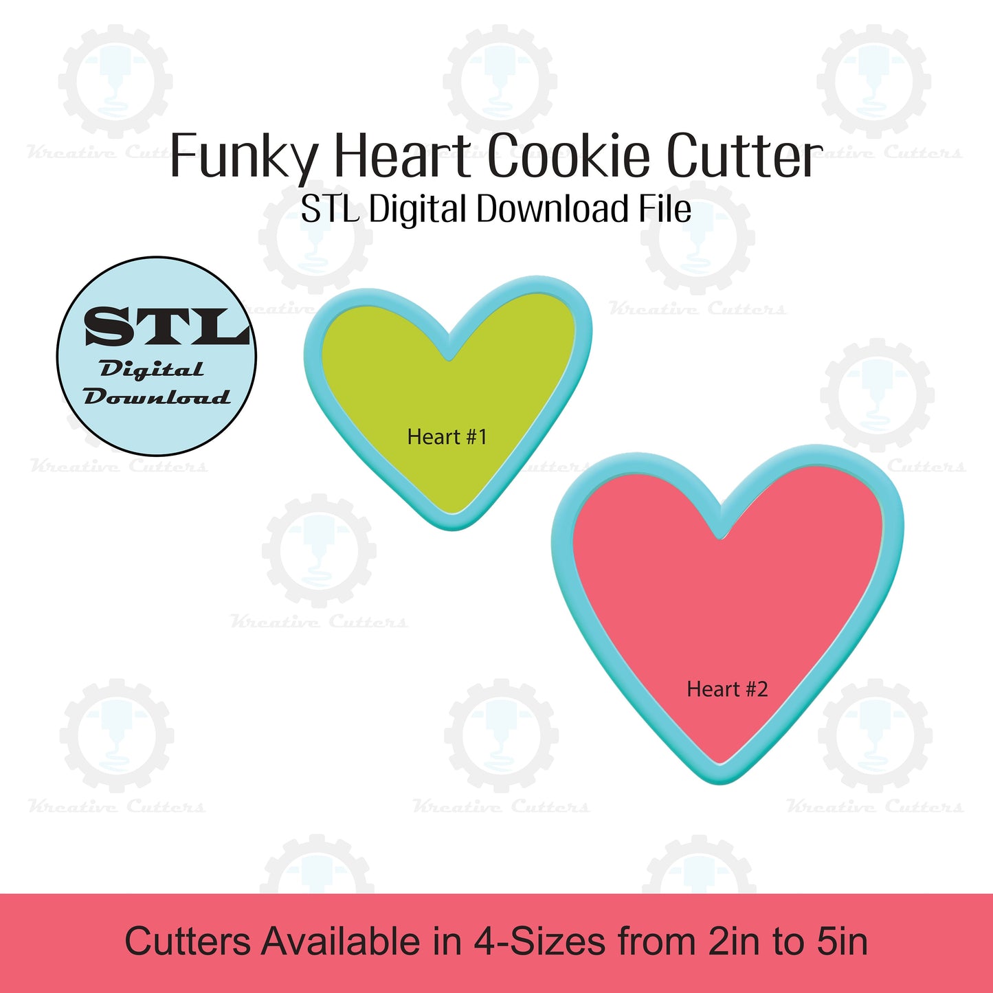 Funky Heart Cookie Cutter | STL File