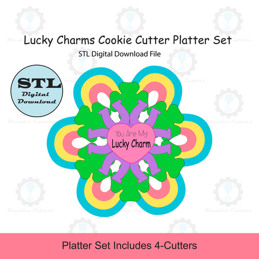 Lucky Charms Cookie Cutter Platter Set | 4-Cutters | STL File