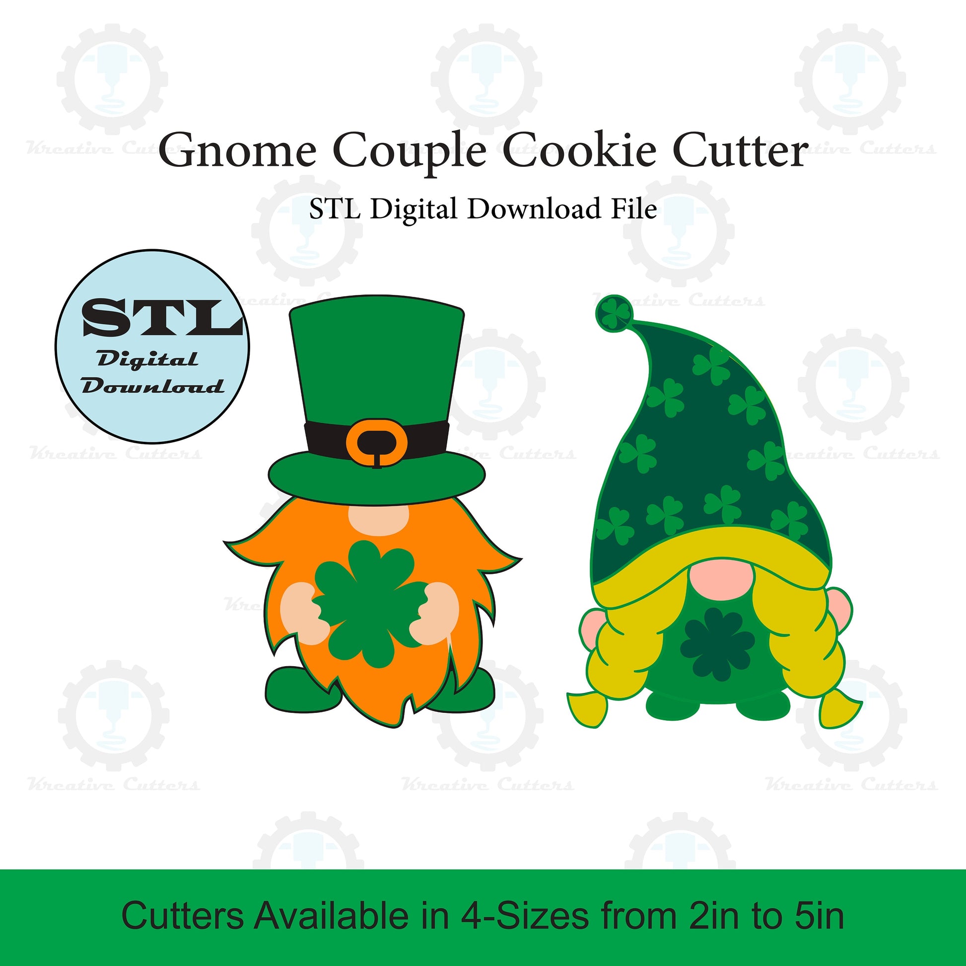Gnome Couple Cookie Cutter Set | STL File