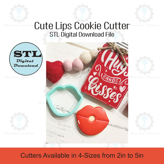 Cute Lips Cookie Cutter | STL File