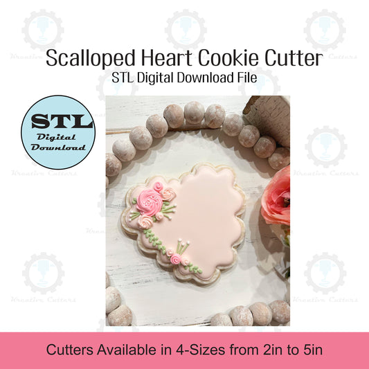 Scalloped Heart Cookie Cutter | STL File